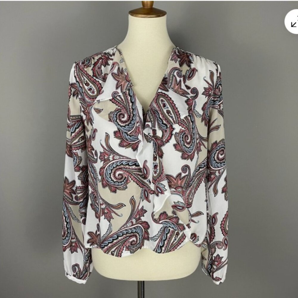 WHBM - Ruffle Front Blouse - 8